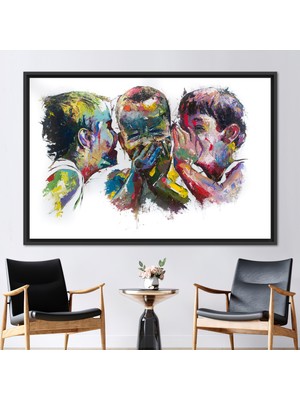 Kayra Export 1 Parça Siyah Çerçeveli Kanvas Tablo Soyut Kanvas Sanatı Modern Kanvas Lüks Kanvas