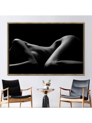 Kayra Export 1 Parça Gold Çerçeveli Kanvas Tablo Şehvetli Duvar Dekoru Şehvetli Kadın Sanat