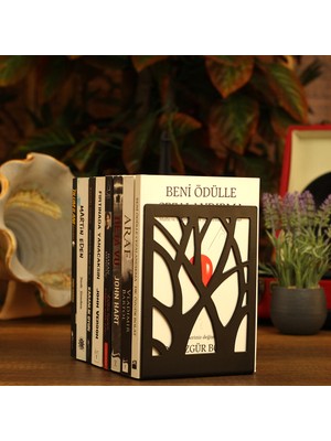 Revo Metal Ağaç Figürlü Kitap Desteği Kitap Tutucu Ev ve Ofis Dekoratif Aksesuar 2 Li Set