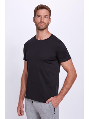 Hemington Bisiklet Yaka Siyah Basic T-Shirt