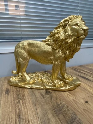 Mirsa Global Aslan Figürü Biblo Gold Renkli