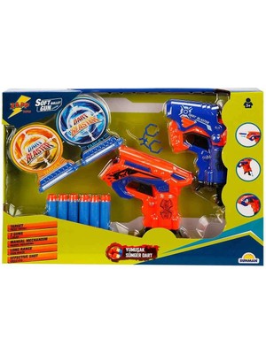 Zapp Toys Hedefli Sünger Dart Atan 2'li Tabanca - 6 Dartlı