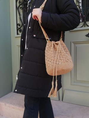 Verda Desing Büzgülü Çanta El Örgüsü