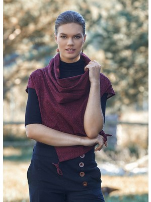 Clandestino Yaka Detaylı Etnik Desenli Bluz Kırmızı