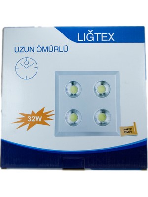 Liğtex 32W 220-240V 6500K Kare Sıva Üstü Armatür