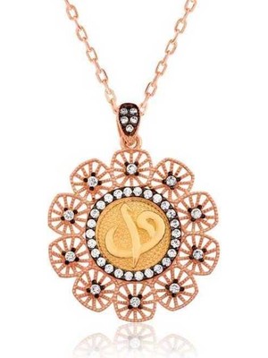 XMARKETTR 925 Ayar Gümüş Elif Vav Kadın Gümüş Kolye