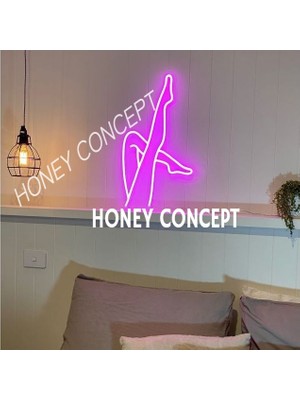 Honey Concept Kadın Bacak Neon LED Bayan Kuaför