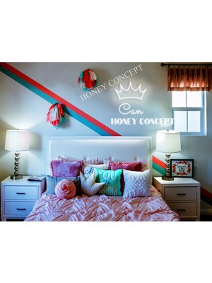 Honey Concept Isimli Kral Tacı Can Yazılı Neon LED Işık