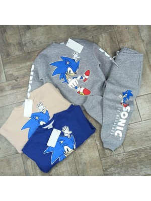 Yaren Kids Yeni Sezon Unisex Çocuk Sonic Sega Baskılı Eşofman Takımı