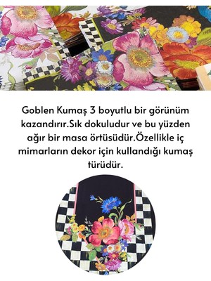 Lilies Atelier Mackenzie Model Damalı Pembe Çiçek Desen 45 x 130 Keten Luxury Runner Dekor Softa Mutfak Takım