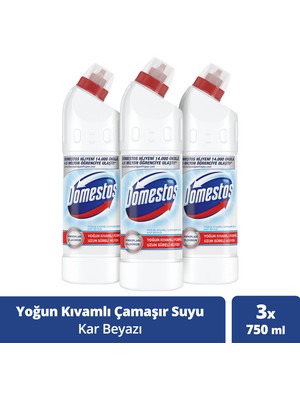 Domestos Yoğun Kıvamlı Çamaşır Suyu Kar Beyazı Maksimum Hijyen 750 MLX3