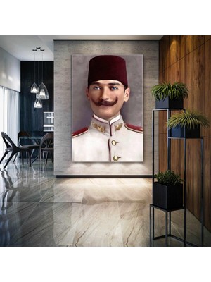 SML Tablo Mustafa Kemal Atatürk Askeri Öğrenci Kanvas Tablo