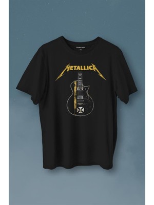 Kendim Seçtim Metallica Iron Cross Gitar Baskılı Tişört  T-Shirt