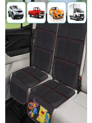 MasterCar 2 Adet Isofix Uyumlu Oto Koltuk Koruyucu Organizer Ana Kucağı Puset Koruyucu Oto Koltuk Kılıfı