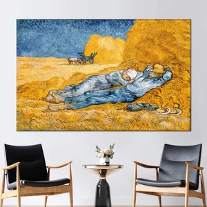 Kayra Export 1 Parça Kanvas Tablo, Van Gogh Darı Sonrası, Işten Dinlen Kanvas Baskı,