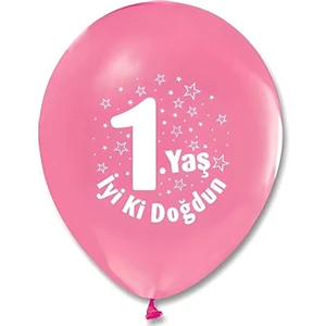 Çıtı Pıtı Store Iyiki Doğdun 1 Yaş Baskılı 12" Pembe Balon