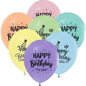 Çıtı Pıtı Store Happy Bırthday Baskılı 12" Makaron Balon