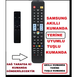 Ata Elektronik Samsung Sihirli Tüm Modeller ile Tam Uyumlu - Akıllı Tuşlu Model - Smart LCD LED Tv Televizyon Kumanda 1078