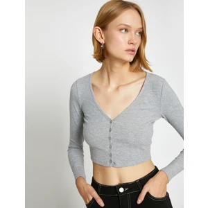 Koton Crop Düğmeli Hırka