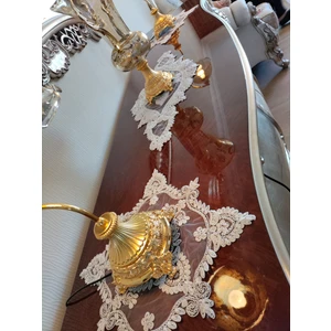 Neu Bella Home Neubella Home Yonca Fransız Güpürlü 3 Parça Takım Çeyizlik Set Krem