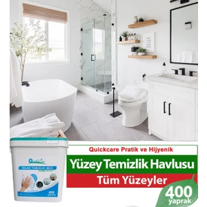 Dezenfektanlı Yüzey Temizlik Havlusu 400 Yaprak, Kova Mendil Aloe Vera Kokulu