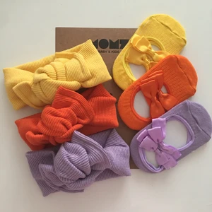 Kız Bebek/çocuk 3 Lü Ribana Bandana ve Babet Çorap Seti