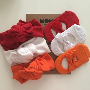 Kız Bebek/çocuk 3 Lü Ribana Bandana ve Babet Çorap Seti