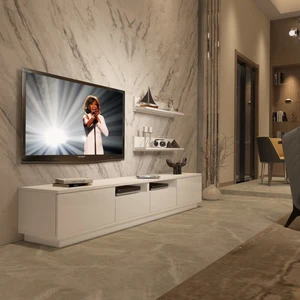Trendstyle 220RS Mdf Tv Ünitesi Tv Sehpası Parlak Beyaz