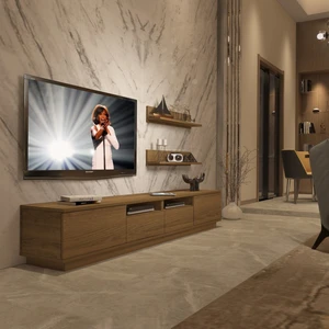 Trendstyle 220RS Mdf Tv Ünitesi Tv Sehpası Naturel Pera
