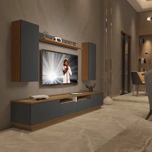 Trendstyle 5220DS Mdf Tv Ünitesi Tv Sehpası Pera Antrasit