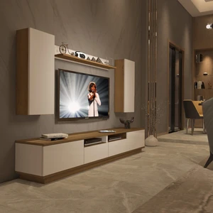Trendstyle 5220DS Mdf Tv Ünitesi Tv Sehpası Pera Beyaz