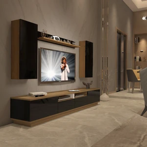 Trendstyle 5220DS Mdf Tv Ünitesi Tv Sehpası Pera Siyah