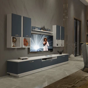 Trendstyle 8da Mdf Tv Ünitesi Tv Sehpası Beyaz Antrasit