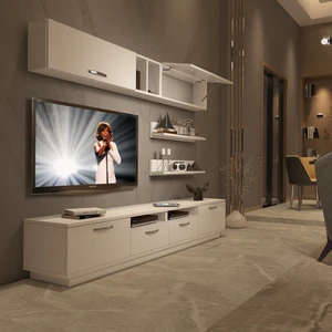 Trendstyle 5220 Mdf Tv Ünitesi Tv Sehpası Parlak Beyaz