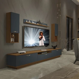 Trendstyle 270DA Mdf Tv Ünitesi Tv Sehpası Ceviz Antrasit