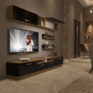 Trendstyle 5220 Mdf Tv Ünitesi Tv Sehpası Pera Siyah