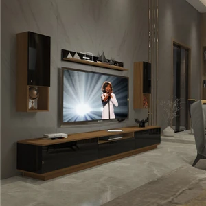 Trendstyle 270DAS Mdf Tv Ünitesi Tv Sehpası Ceviz Siyah