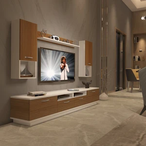 Trendstyle 5220DA Mdf Tv Ünitesi Tv Sehpası Beyaz Ceviz