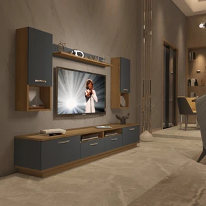 Trendstyle 5220DA Mdf Tv Ünitesi Tv Sehpası Pera Antrasit