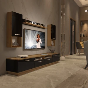 Trendstyle 5220DA Mdf Tv Ünitesi Tv Sehpası Pera Siyah