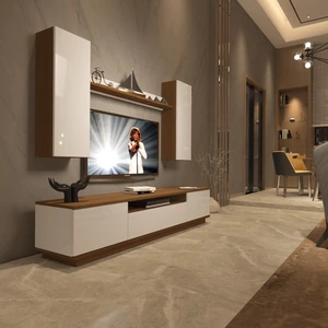Trendstyle 5ds Mdf Tv Ünitesi Tv Sehpası Ceviz Beyaz