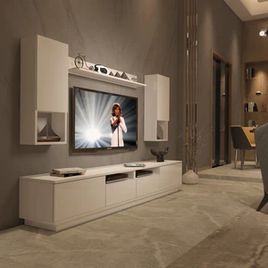 Trendstyle 5220DAS Mdf Tv Ünitesi Tv Sehpası Parlak Beyaz