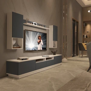 Trendstyle 5220DAS Mdf Tv Ünitesi Tv Sehpası Beyaz Antrasit