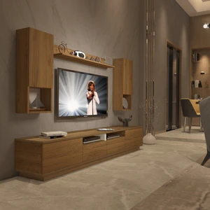 Trendstyle 5220DAS Mdf Tv Ünitesi Tv Sehpası Naturel Pera