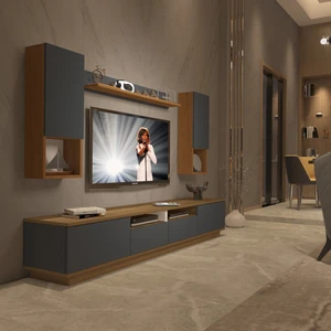Trendstyle 5220DAS Mdf Tv Ünitesi Tv Sehpası Pera Antrasit