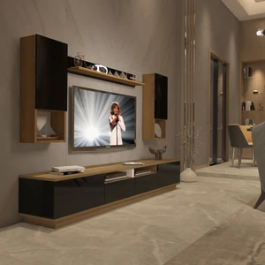 Trendstyle 5220DAS Mdf Tv Ünitesi Tv Sehpası Pera Siyah