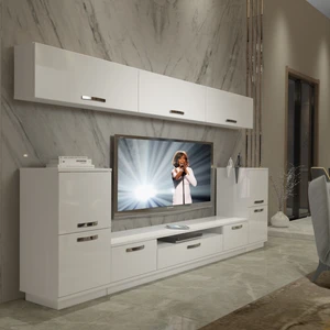 Trendstyle 9 Slm Tv Ünitesi Tv Sehpası Parlak Beyaz