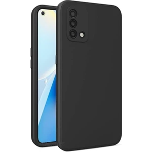 M.TK Moveteck Oppo A74 Uyumlu Kılıf Kamera Lens Korumalı Içi Kadife Silikon Iz Yapmaz Ipeksi His Liquid Renkli Yumuşak Silikon Lansman