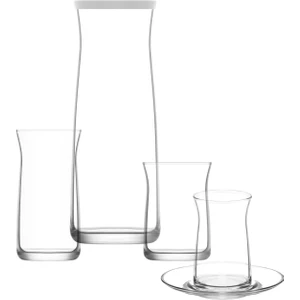 Vera Cam Çeyiz Seti 25'li (6 Çay Bardağı, 6 Çay Tabağı, 6 Su , 6 Meşrubat Bardağı, 1 Karaf)