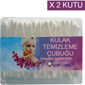 2 Kutu Kulak Çöpü Pamuklu Kulak Temizleme Çubuğu